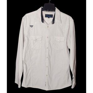 Roar Signature Men's Button Shirt Size L Ribbed Whipstitch Rockabilly Western